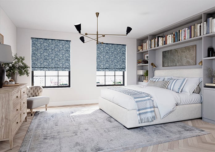 Bird Garden, Denim - Roman Blind - Image 7